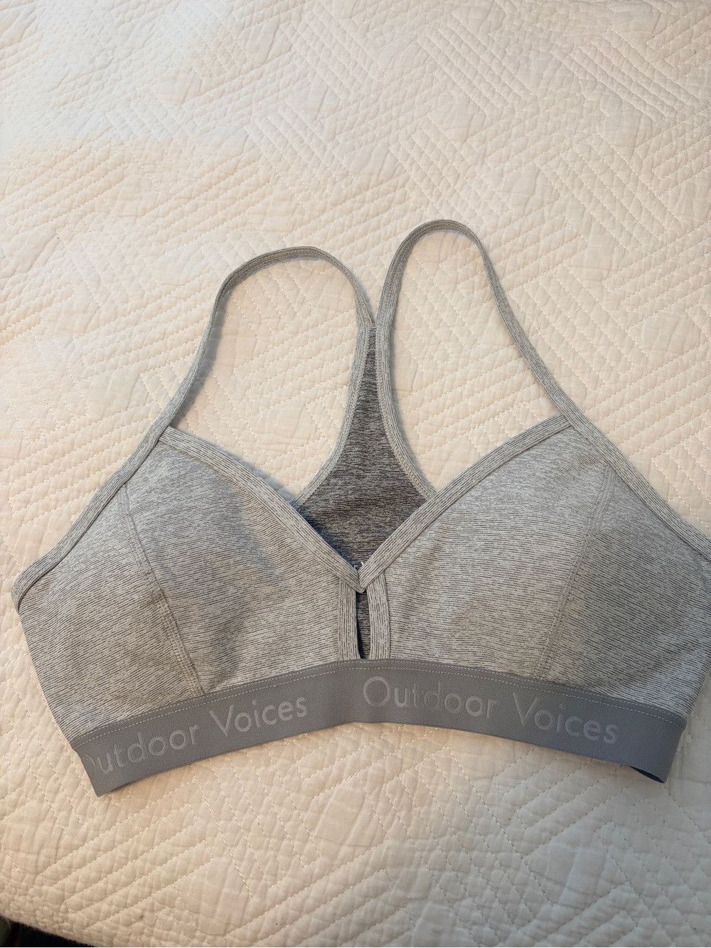 Outdoor Voices Light Grey Racerback Bralette